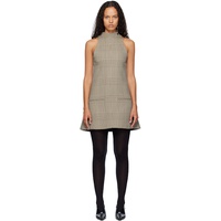 Courreges Beige & Brown Sleeveless Prince Of Wales A-Line Minidress 242783F052011