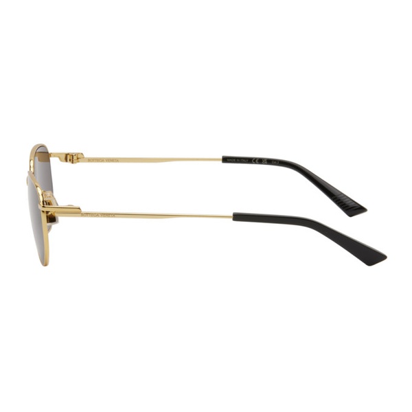 보테가베네타 보테가 베네타 Bottega Veneta Gold Split Oval Metal Sunglasses 242798F005002