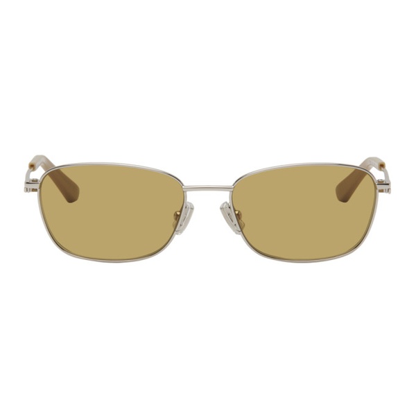 보테가베네타 보테가 베네타 Bottega Veneta Silver Split Rectangular Sunglasses 242798F005005