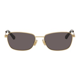 보테가 베네타 Bottega Veneta Gold Split Rectangular Sunglasses 242798F005006