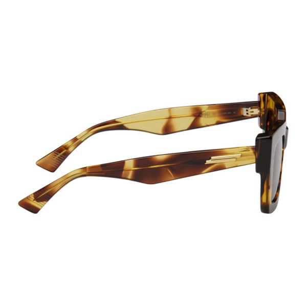 보테가베네타 보테가 베네타 Bottega Veneta Tortoiseshell Classic Ribbon Squared Sunglasses 242798F005013