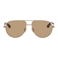 보테가 베네타 Bottega Veneta Gold Split Pilot Metal Sunglasses 242798F005016