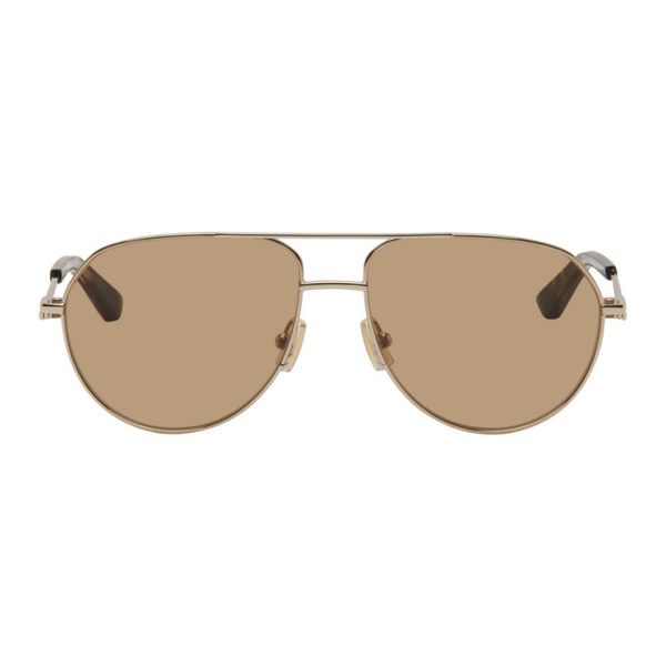 보테가베네타 보테가 베네타 Bottega Veneta Gold Split Pilot Metal Sunglasses 242798F005016