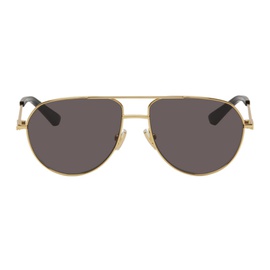 보테가 베네타 Bottega Veneta Gold Split Pilot Metal Sunglasses 242798F005017