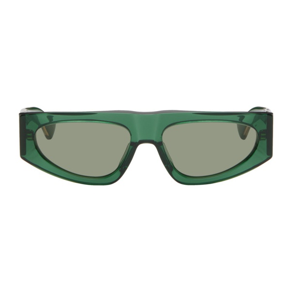 보테가베네타 보테가 베네타 Bottega Veneta Green Rectangular Sunglasses 242798F005024