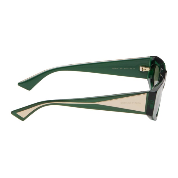 보테가베네타 보테가 베네타 Bottega Veneta Green Rectangular Sunglasses 242798F005024