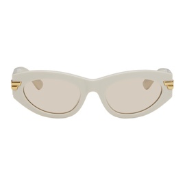 보테가 베네타 Bottega Veneta White Cat-Eye Sunglasses 242798F005030