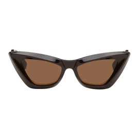 보테가 베네타 Bottega Veneta Brown Angle Pointed Cat-Eye Sunglasses 242798F005048