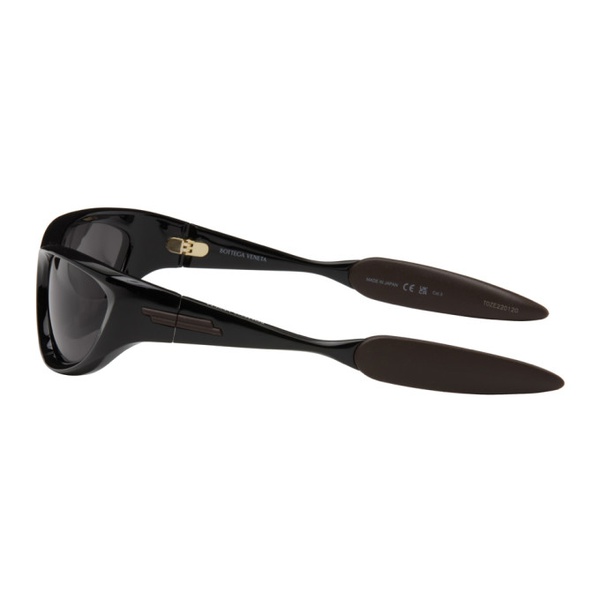 보테가베네타 보테가 베네타 Bottega Veneta Black Wraparound Sunglasses 242798M134002