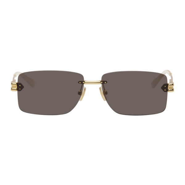 보테가베네타 보테가 베네타 Bottega Veneta Gold Rectangular Sunglasses 242798M134010