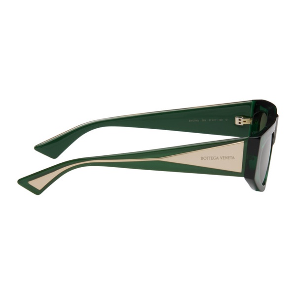 보테가베네타 보테가 베네타 Bottega Veneta Green Rectangular Sunglasses 242798M134035