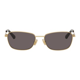 보테가 베네타 Bottega Veneta Gold Rectangular Sunglasses 242798M134044