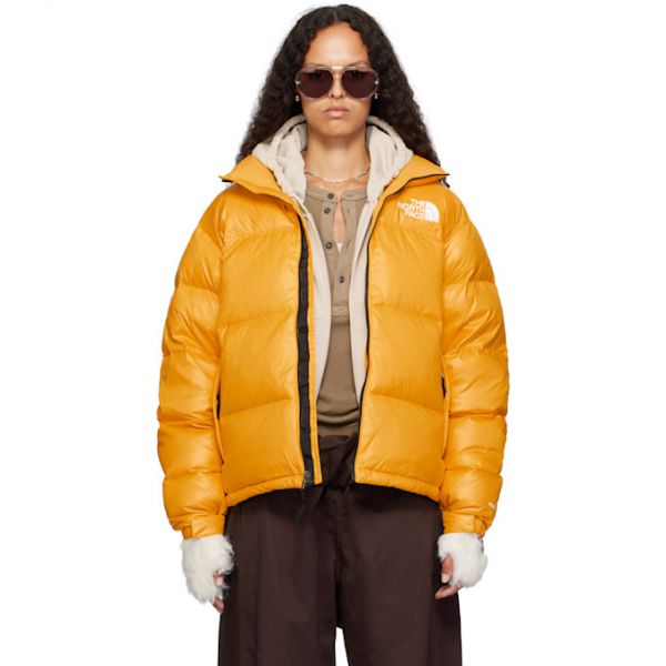 노스페이스 The North Face SSENSE Exclusive Yellow 1996 Retro Shine Nuptse Down Jacket 242802F061003