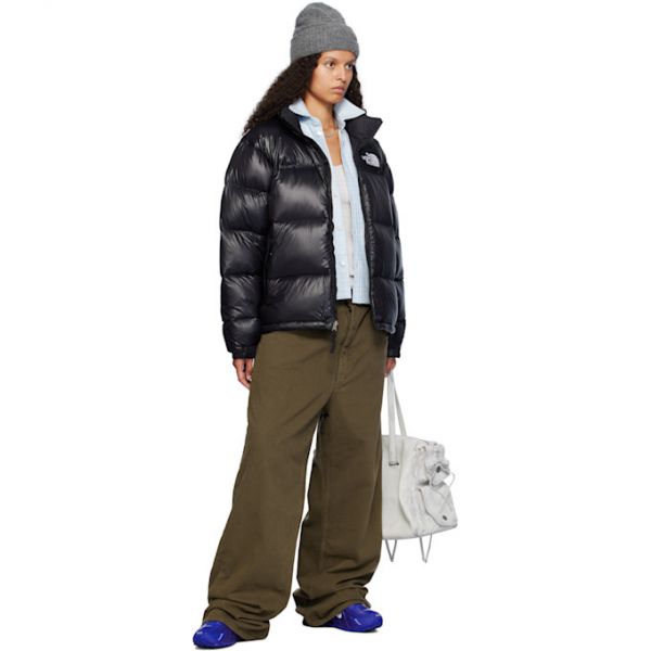 노스페이스 The North Face SSENSE Exclusive Black 1996 Retro Shine Nuptse Down Jacket 242802F061004