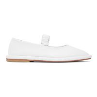 Lauren Manoogian White Ruche Ballerina Flats 242874F118001