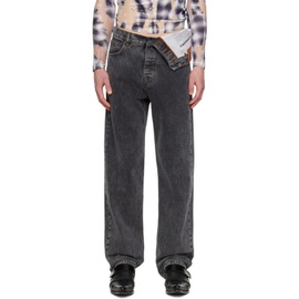 와이프로젝트 Y/Project Gray Asymmetric Waist Jeans 242893M186035