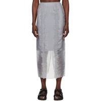 Cecilie Bahnsen Gray Olympia Midi Skirt 251002F092007