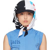 Marine Serre Black & White Regenerated Graphic T-Shirts Veiled Cap 251020F016003