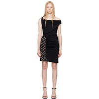 Marine Serre SSENSE Exclusive Black Soft Jersey Draped Minidress 251020F052010