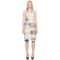 Marine Serre Beige Regenerated Tote Bags Bustier Midi Dress 251020F054000