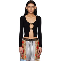 Marine Serre Black Moon Jewelry Knit Open Cardigan 251020F095000