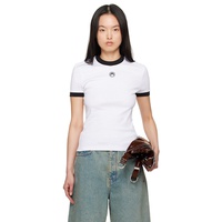 Marine Serre White Moon Logo Jersey Fitted T-Shirt 251020F110006