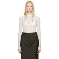 Marine Serre White Moonogram Mesh Flock Second Skin Highneck T-shirt 251020F110044