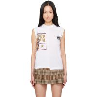 Marine Serre White Regenerated Graphic T-Shirts Tank Top 251020F111002