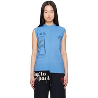 Marine Serre Blue Regenerated Graphic T-Shirts Tank Top 251020F111003