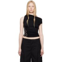 Marine Serre SSENSE Exclusive Black Soft Jersey Draped Top 251020F111020
