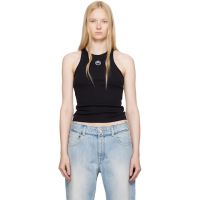 Marine Serre Black Moon Logo Ribbed Jersey Tank Top 251020F111022
