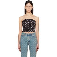 Marine Serre Black Moon Printed Jersey Second Skin Tube Top 251020F111023