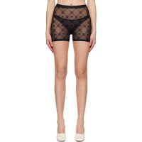 Marine Serre SSENSE Exclusive Black Mesh Flock Shorts 251020F541008