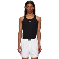 Marine Serre Black Moon Logo Ribbed Jersey Tank Top 251020M214002