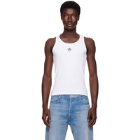 Marine Serre White Organic Cotton Rib Tank Top 251020M214004