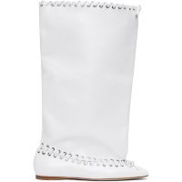August Barron White Level Flat Boots 251098F114000