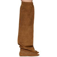 August Barron Brown Level Flat Thigh High Tall Boots 251098F115005