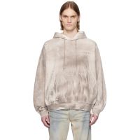 Feng Chen Wang Gray Sandwashed Ripped Hoodie 251107M202001