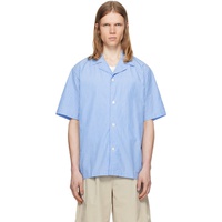 NORSE PROJECTS Blue Mads Poplin Stripe SS Shirt 251116M192007