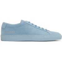 Common Projects Blue Achilles Tonal Suede Sneakers 251133M237063
