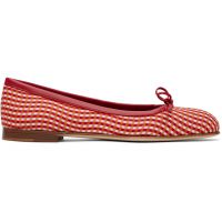 Manolo Blahnik Red & White Veralli Ballerina Flats 251140F118005