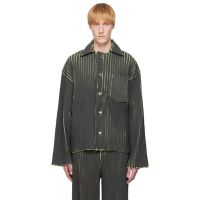 Stanley Raffington Black & Green Relaxed Fit Knit Jacket 251151M180002