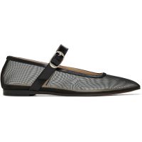 Le Monde Beryl Black Mesh Mary Jane Ballerina Flats 251226F118022