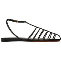 Proenza Schouler Black Tee Cage Flat Sandals 251288F124000