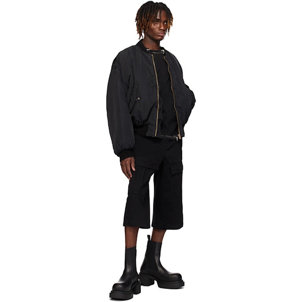 We11done Black Chino Cargo Shorts 251327M193004