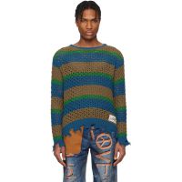 Andersson Bell Multicolor Damaged Stripe Boatneck Sweater 251375M201002