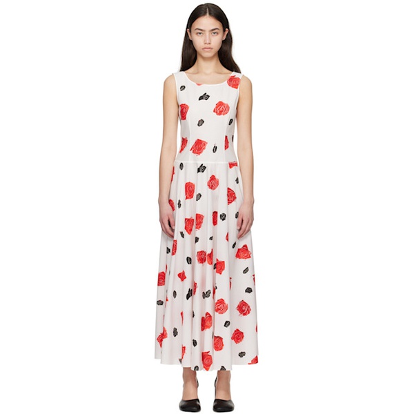 마르니 Marni White Iris Cotton Poplin Maxi Dress 251379F055000