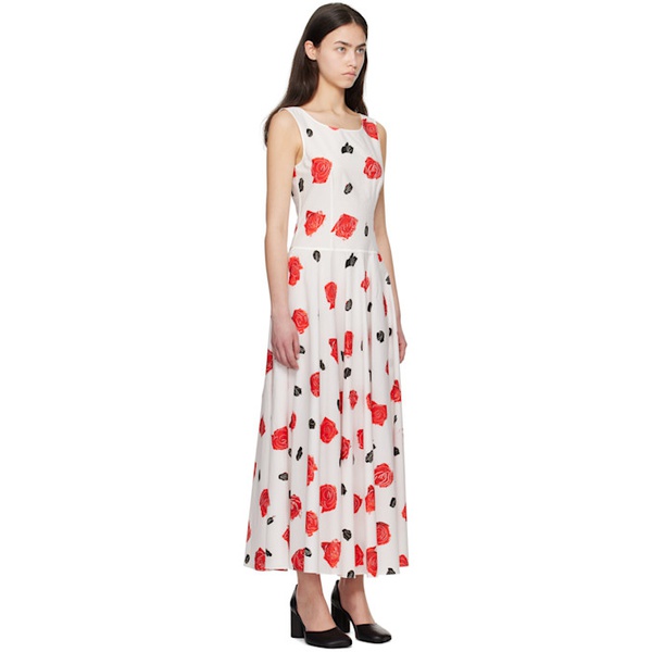 마르니 Marni White Iris Cotton Poplin Maxi Dress 251379F055000