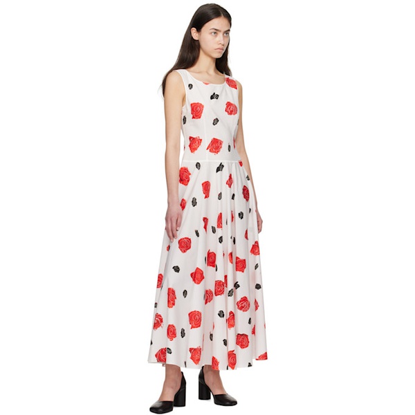 마르니 Marni White Iris Cotton Poplin Maxi Dress 251379F055000