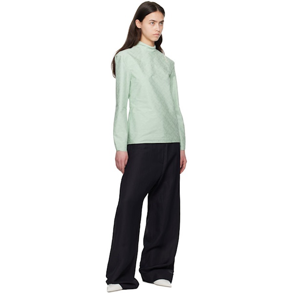 마르니 Marni Green Confetti Cotton Jacquard Shirt 251379F107002